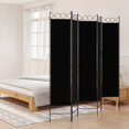 thumbnail image 1 of vidaXL 5-Panel Room Divider Black 200x200 cm Fabric, 1 of 5