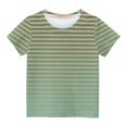 thumbnail image 4 of WRKEKC T-Shirts pour Filles, Hauts d'Été pour Filles, T-Shirts d'Été Décontractés pour Filles à Col Rond avec Imprimé Rayé Dégradé, Manches Courtes Tendance et Respirants, 4 of 4