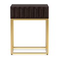 thumbnail image 1 of Furniture of America Giffore Metal 1-Drawer Side Table in Walnut, 1 of 5