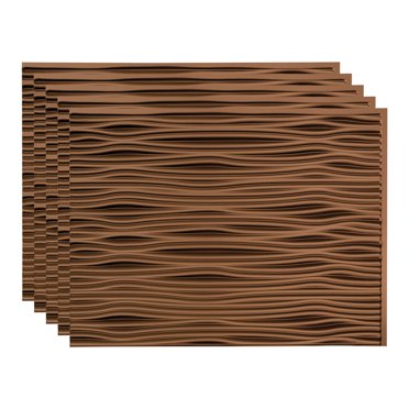 Fasade Panneau de Dosseret en Vinyle Waves Bronze Huilé 18 Po x 24 Po, Lot de 5