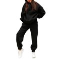 thumbnail image 4 of Innerwin Jogger Set Long Sleeve Ladies Sweatsuits Autumn Plain Loose Fit Two Piece Outfit Black XL, 4 of 7