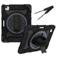 thumbnail image 1 of XYX 3in1 Rotating Stand Case for iPad Air 11 (2025)/iPad Air 11 (2024)/iPad Pro 11 inch (2022/2021/2020/2018) with Hand/Shoulder Strap, Shockproof Rugged, Black, 1 of 7