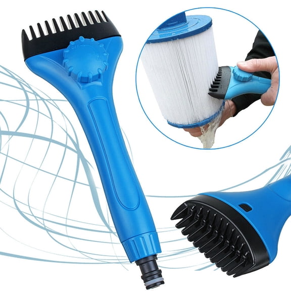 XYAIYT Handheld Pool Filter Cleaning Brush with 10 Fan Nozzles for Efficient Debris Removal and Water Saving PVC Material for Quick Maintenance of Spa and Swimming Pool