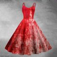thumbnail image 2 of Rinsvye Robe Rétro d'Halloween pour Femmes, Robes d'Automne pour Femmes, Imprimé Amusant, à Bretelles, Robes Décontractées pour Femmes, Longueur Midi, Longue Robe (1), 2 of 3