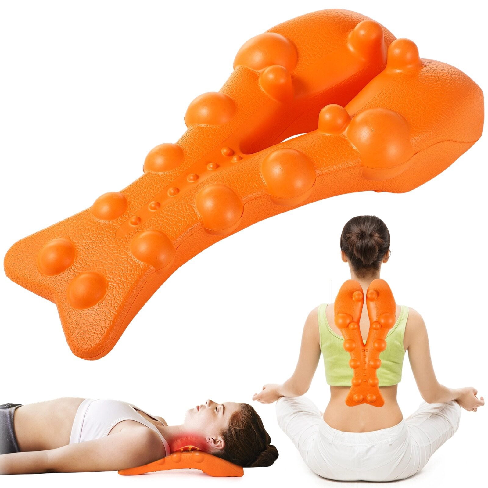 Trapezius Massager with 14 Massage Points, Trapezius Trigger Point Massager, Neck & Shoulder Massager, Deep Tissue Neck Relaxer, Muscle Knot Remover, Suboccipital Release Tool, Posture Corrector