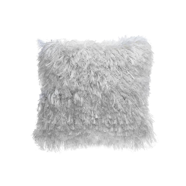 Coussin Duveteux (Ivoire) - Ensemble de 2 avec Coussins Décoratifs Carrés en Peluche Ivoire, Mesurant 18 X 18 Pouces Chacun, Dotés de Fibres de Fourrure Douces et Texturées Qui Ajoutent Chaleur et texture aux sofas, Causeuses, Fauteuils d'Appoint Ou Lits, Convient Aussi à la Superposition en Déco Maison.