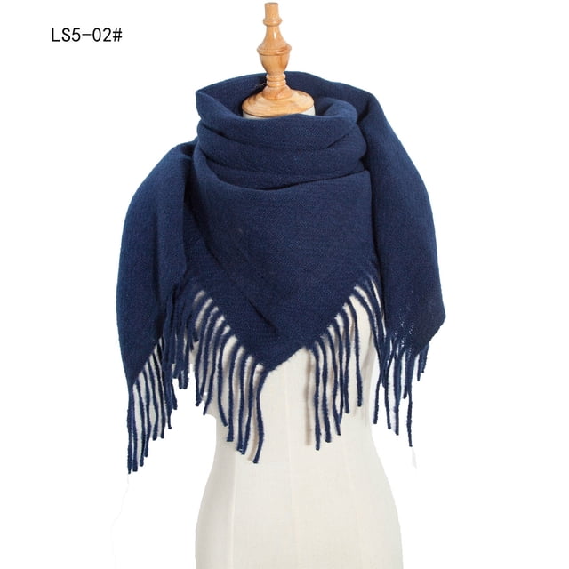 Dvkptbk Foulards pour Femmes Mode Hiver Femmes Foulard Colorée Décontractée Foulard à Franges Châle Vêtements en Liquidation