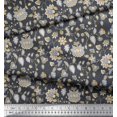 thumbnail image 3 of Soimoi Velvet Fabric Leaves & Floral Block Decor Fabric Printed Yard 58 Inch Wide, 3 of 3