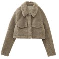 thumbnail image 2 of LOVZFMLL Jackets for Women's Fleece Pocket Decoration Short Jacket, 2 of 5