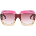 thumbnail image 2 of FEISEDY Oversized Square Sunglasses Multi Tinted Glitter Frame Stylish Inspired B2276, 2 of 6