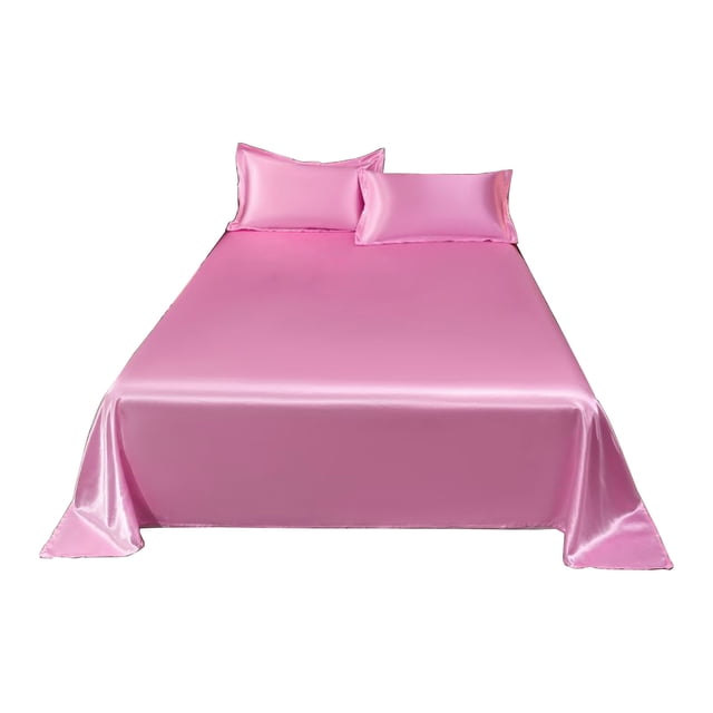 Yhmxh Bedding Ice Silk Bed Sheet Pillow Case 3 Piece Set And Luxurious Soft Ice Silk Bed Sheet Suitable For All Seasons Cool Ice Silk Fabric Washable Skin-friendly Machine Washable Microfiber