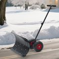 thumbnail image 1 of Pelle à Neige Roulante avec Roues – Robuste – Lame et Poignée Inclinées Ajustables – Pousseur Ergonomique – Entrée, Trottoir et Patio – Acier – Poussée Facile – 74x42 cm, 1 of 7