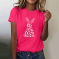 thumbnail image 5 of Tauxra Hauts d'Été à Manches Courtes pour Femmes, T-Shirts à Col Rond pour Femmes, Blouse T-Shirt Décontractée à Imprimé de Pâques, 5 of 5