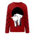thumbnail image 4 of Chandails à Capuchon de Mode pour Femmes 2023 Oversize Texte Drôle Lettre Imprimée Col Rond Manches Longues Chandail en Molleton Ample Chandail Blouse 50 % de Rabais Liquidation Costumes Halloween/noël, 4 of 5