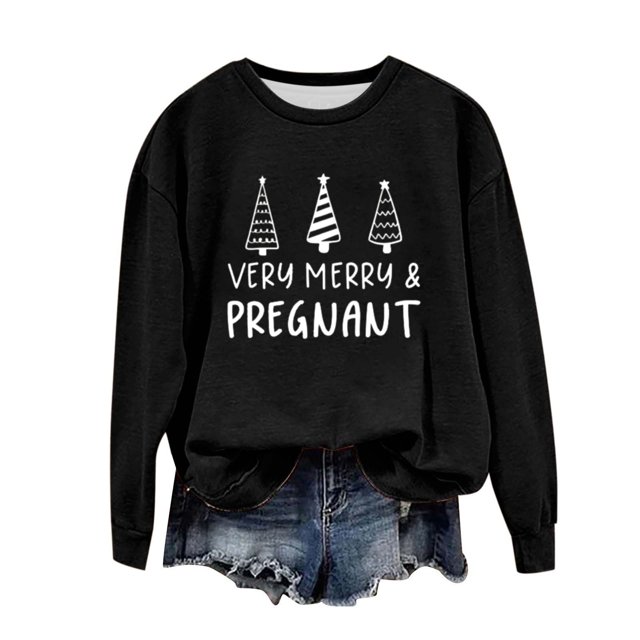 Birdeem Chandail de Noël pour Femmes Col Rond Imprimé Ample Manches Longues Sans Capuche