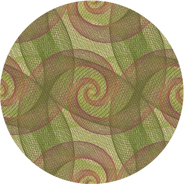 Ahgly Tapis Rond Lavable en Machine Intérieur Transitionnel Chêne Brun, 3 Pieds Rond