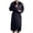 Black, variant on Men Solid Casual Long Sleeves Lace-up Home Pocket Long Pajama Robe