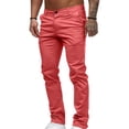 thumbnail image 1 of LOVZFMLL Men's Pants Fashion Men's Casual Button Open Straight Solid Color Trousers Pants, 1 of 1