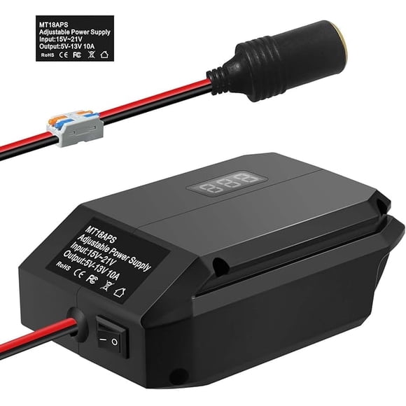 18V/20V to 12V Step-Down Converter for Milwaukee Makita Dewalt Bosch Einhell 18V Battery, Battery Adapter, Cigarette Lighter Adapter,Power Wheel Adapter for All Car Appliances Car Refrigerator Use