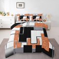 thumbnail image 1 of YST Abstract Geometric Down Comforter Orange Black Grey White Bedding Set Full For Kids Aduts Modern Fashion Room Decor Grids Sequins Comforter Set Geometry Square Quilt Duvet, 1 of 6