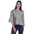 thumbnail image 4 of Moomaya Hauts Boho Coton Décontractés Amples Blouses Haut d'Été Col Rond T-Shirt, 4 of 4