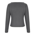 thumbnail image 3 of Dealovy Womens Long Sleeve Shirts Round Neck Slim Fitted Going out Tops Solid Color Basic Undershirts, 3 of 5