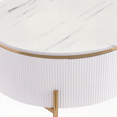 thumbnail image 2 of Table Basse MDF : Design Contemporain, Dessus en Marbre, Pieds Dorés et Espace de Rangement Ample, 2 of 18