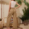 thumbnail image 4 of Timegard Womens Wide Leg Pants Elastic High Waist Drawstring Solid Color Beach Travel Casual Loose Pants, 4 of 5