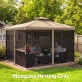 thumbnail image 2 of Outsunny 12' x 12' Gazebo Replacement Mosquito Netting Screen Walls, Beige, 2 of 10