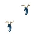 thumbnail image 4 of Ruiboury Animal Head Key Hook Sturdy And Durable Construction Adds Touch Of Whimsy Retro blue (deer) 2Set, 4 of 6