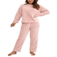 thumbnail image 1 of Peluche de Femmes de Couleur Unie à Manches Longues et Pantalons Pyjamas Ensembles Hiver Chaud Femmes Cadeau, 1 of 7