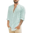 thumbnail image 1 of Kcodviy Chemise à Col Rabattu Longue Justaucorps pour Homme Justaucorps Hauts Manche Boutonnée Chemise à Long Col pour Homme Décontractée Unie Chemises pour Homme, 1 of 4