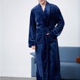 thumbnail image 4 of LSLJS Thick Flannel Color Lapel Home Clothes Long Sleeved Hooded Robe Coat, Robes Gifts for Women, 4 of 6
