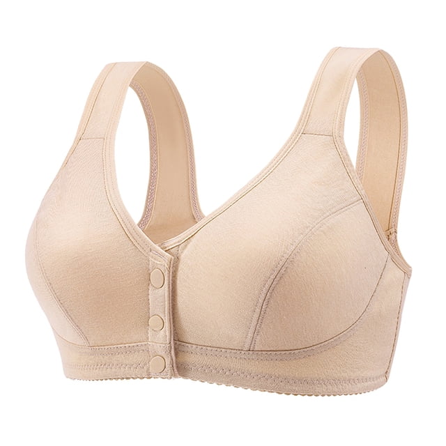 Kcodviy Womens No Steel Ring Compression Bra for Women Front Close Bra T Women Bras Wireless Padded Back Plus Size Seamless Pack of Bras Unlined Bra for Large Bras Bust