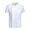 thumbnail image 1 of lionlar Chef Coat Jacket Short Sleeve Cafe Restaurant Apparel Pub Unisex Uniform White L, 1 of 8