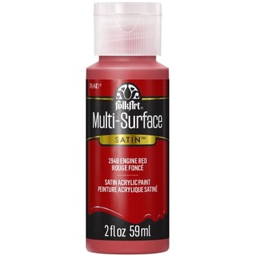 FolkArt Multi-Surface Satin Acrylic Paint, 2 fl. oz., Engine Red