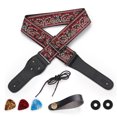 thumbnail image 1 of Sangle de Guitare Brodée, Sangle d'Épaule de Guitare Douce et Ajustable, Sangle de Guitare Basse Électrique avec Boucle, 1 of 5