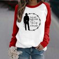 thumbnail image 2 of CEHVOM Mode Femmes Décontracté Imprimé Col Rond Manches Longues T-Shirt Ample Blouse Pull Tops Chandails en Molleton Sans Capuche Liquidation, 2 of 4