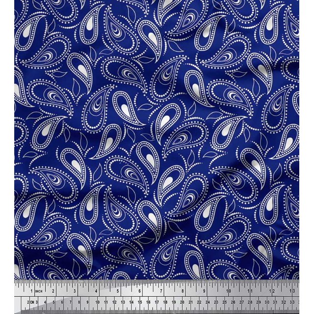 Soimoi Rayon Fabric Dot & Paisley Print Fabric by The Yard 56 Inch Wide