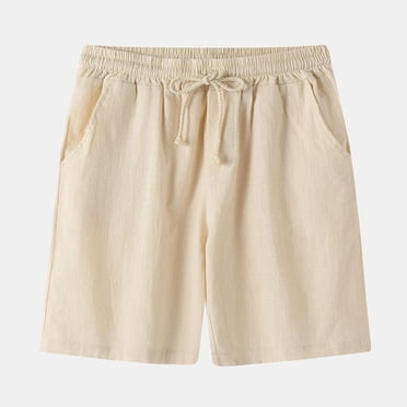 FcBaudy Mens Shorts, Shorts Men Men's Summer Thin Mid-waist Cotton Beach Pants Casual Five-point Sports Shorts Pants Men's cotton and linen pants