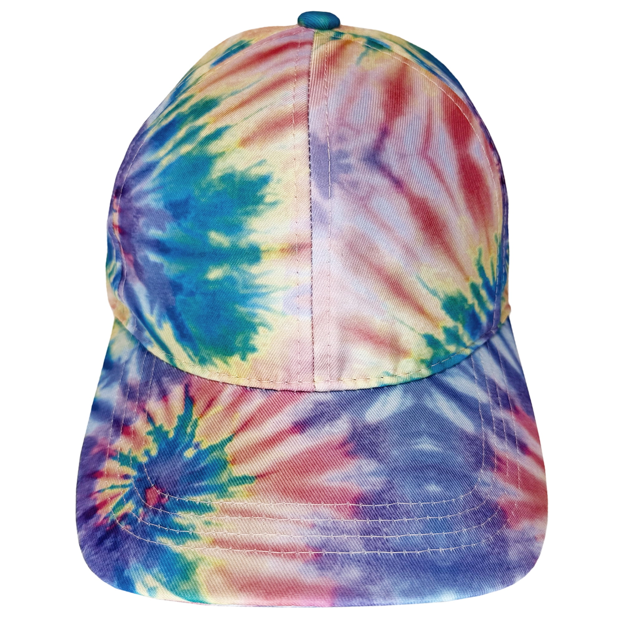 Chapeau Way To Celebrate effet usé tie-dye arc-en-ciel