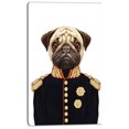 thumbnail image 2 of Funny Pug Dog in Military Uniform - Animal Canvas Art Print, 2 of 3