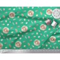 thumbnail image 3 of Soimoi Green Rayon Fabric Nest & Feather Printed Fabric 1 Yard 42 Inch Wide, 3 of 5