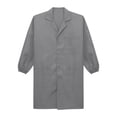 thumbnail image 3 of Rswnyirn Adult Wear Resistent Dustproof Lab Coat Notched Lapel Button Up Long Coat Workshop Uniform Gray 175, 3 of 5