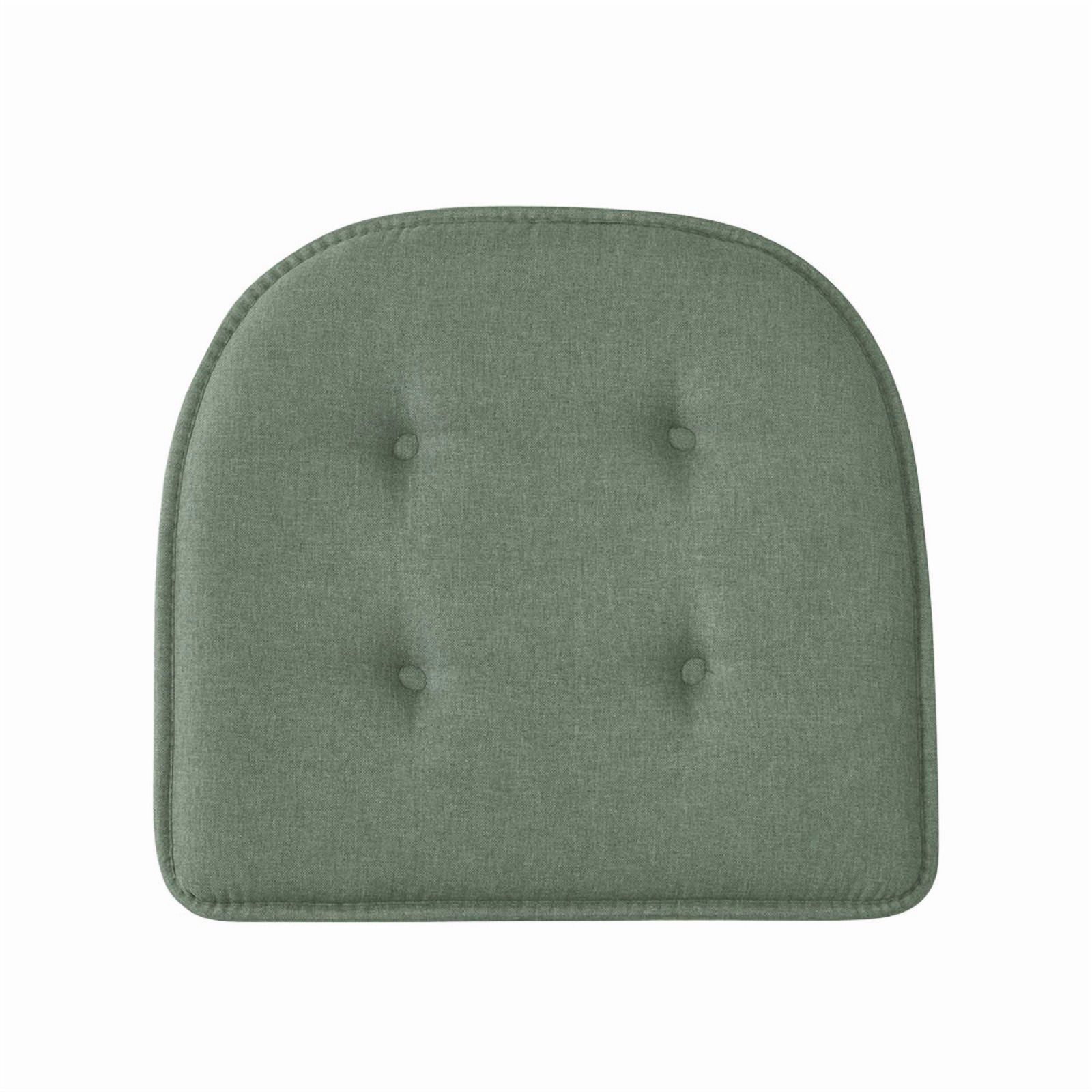 Coussins de chaise en mousse à mémoire de forme en forme de U, capitonnés et antidérapants, pour chaises de bureau et de cuisine, ensemble de 6, vert