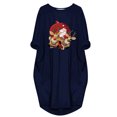 thumbnail image 3 of Styesk Robes pour Femmes la Mode Robe d'Hiver pour Femmes Grande Taille Ample avec Poches Robe de Noël Imprimée, 3 of 5