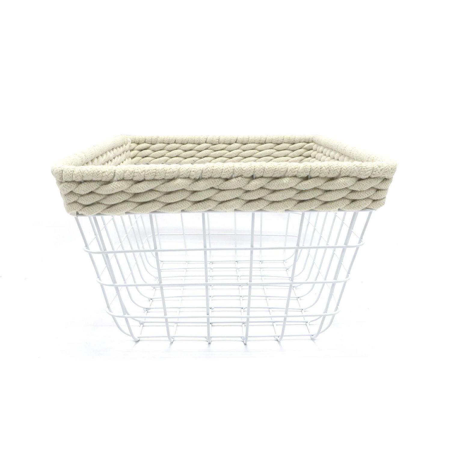 hometrends Panier métallique avec corde tressée