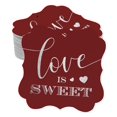 thumbnail image 1 of Inkdotpot Pack Of 100 Real Silver Foil Bracket Shape Paper Tags Love Is Sweet Wedding Favor Hang Tags, 1 of 6