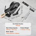 thumbnail image 2 of Hand Winch Boat Trailer Winch Heavy Duty Rope Crank Polyester Strap & Two-Way Ratchet Manual Operated Hand Crank Winch, 2 of 7