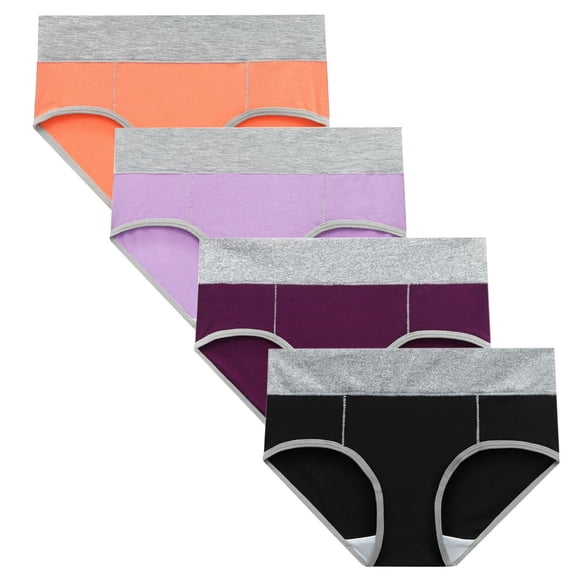Bigersell Panties for Women Plus Size Clearance Ladies Underwear Panties High Cut Panty Style P-1290 Cotton Boyshort Panties Thongs Ladies Briefs Mid Waist Women's Briefs Multicolor XL